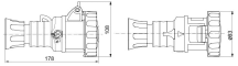 Gewiss 32A 2P+E 230V Coupler IP67