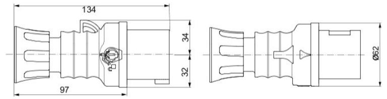 415V Straight Plug Triple Pole +E 16A