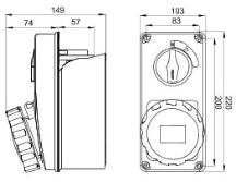 SURFACE SOCKET 16A 3P 11