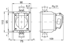 16A 5P 400V SOCKET IP44