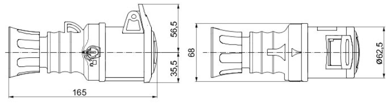 415V Straight Connector 4P +E 16A