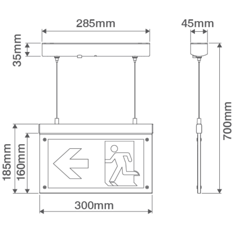 2W LED H EXSIGN L LR