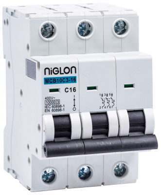 Niglon Ltd MCB10C3-16 : MCB, TP C Curve 16A 10kA