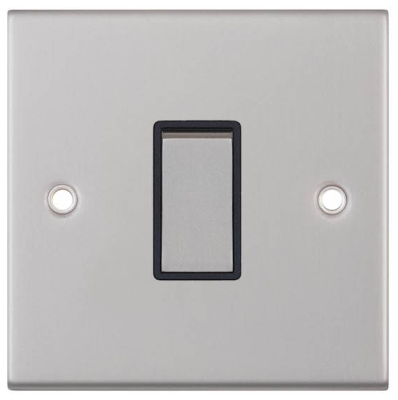 Selectric DSL201 : Plate Switch, 1 Gang 2 Way Black Insert, Metal ...